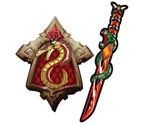 SPARKYS Schaumstoffschwert und -schild Samurai - Drache und Schlange / Kinderwaffe / Schaumstoff / ab 3 Jahren