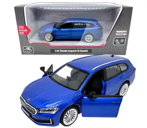 SPARKYS Modellauto Škoda Superb IV Combi blau / 1:35 / Metall / Licht und Sound