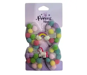 SPARKYS Haarspangen PINK Einhorn und Regenbogen / Haarspangen mit Bommeln / 2 Stück