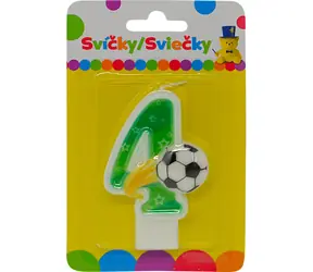 SPARKYS Geburtstagskerze mit Kugel und Zahl 4 / Höhe 14 cm