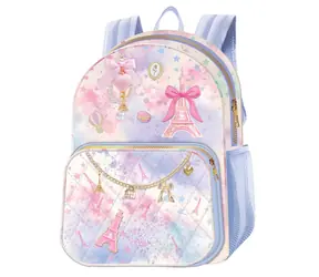 Sparkys Kinderrucksack Deluxe Paris Watercolor mit Schleife / Kinderrucksack / 30 x 41,5 x 12 cm