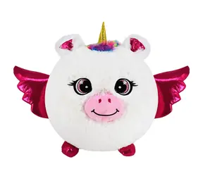 SPARKYS Aufblasbares Plüsch-Einhorn, weiß, 30 cm / Polyester / für Jungen und Mädchen