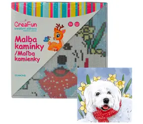 SPARKYS Diamantmalerei Weißer Hund / 20x20 cm / ab 6 Jahren