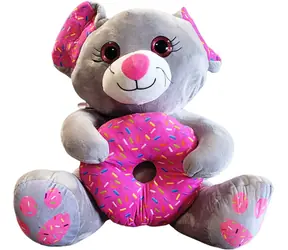 SPARKYS Plüschmaus mit Donut, grau / 25 cm