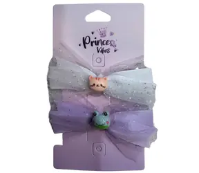 SPARKYS Haarspangen PINK Katze und Frosch / Tüllhaarspangen / 2 Stück
