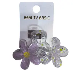 SPARKYS Haarspange, rosa, lila, transparent / Blumenmotiv