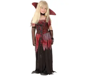 SPARKYS Vampirkostüm 130-140 cm schwarz-rot / Kostüm / Mädchen / Umhang mit Accessoires