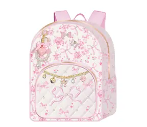 Sparkys Deluxe Kinderrucksack „Blumenwiese Rosa“ / 41,5 × 30 × 12 cm