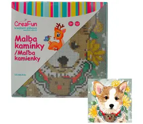 SPARKYS Diamantmalerei Cartoon-Hund / 20x20 cm