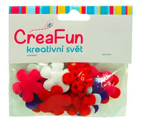 SPARKYS Textilblumen mit Pailletten / Kreativset / 20 Stück / 28 x 28 mm / ab 3 Jahren