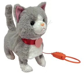 SPARKYS Plüschkatze MiLi an der Leine / Plüsch / 4X AA-Batterien / 25,5 x 25,5 x 12,5 cm