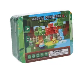 WIKY Magnet Cube Zone Bauset - Klassischer Wald / 48 Teile / Kunststoff / ab 3 Jahren