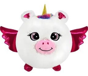 SPARKYS Aufblasbares Plüsch-Einhorn, weiß / 23 cm / Polyester