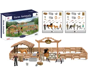 SPARKYS Großes Pferdegehege mit Reiter / Spielset / Kunststoff / ab 3 Jahren / 2 verschiedene Designs