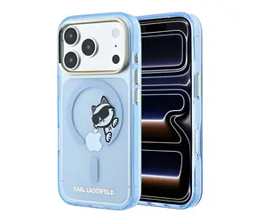Karl Lagerfeld IML Choupette Peekaboo blau / Rückseite für iPhone 18 Pro Max / MagSafe