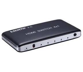 PremiumCord HDMI-Switch 4:1, schwarz / HDMI-Switch / Kunststoff / 4K 60Hz / Fernbedienung / HDCP 2.2