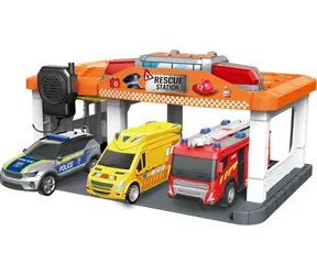 SPARKYS CITY SERVICE CAR Notfallstation / Spielset / Feuerwehr, Polizei, Krankenwagen / Licht und Ton