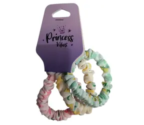 SPARKYS Set mit elastischen Haarbändern, pinkfarbener Regenbogen / Haargummi / Scrunchie / 3 Stück