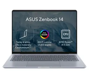 Asus Zenbook 14 UX3480KA blau / Notebook / 14" WUXGA OLED / RYZEN AI 5 330 / 16 GB / 512 GB SSD / Radeon 820M / Windows 11