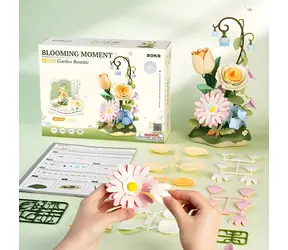 Robotime 3D-Puzzle „Blühender Garten“ / 206 Teile / ab 14 Jahren / LED-Beleuchtung
