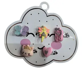 SPARKYS Ringset mit Feen- und Tiermotiven, ROSA / 5 Stück.