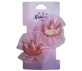 SPARKYS Haarspangen PINK Krone / Glitzernde Haarspangen / 2 Stück