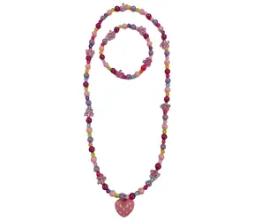 SPARKYS Schmuckset Blumen mit Herzanhänger / Halskette mit Anhänger + Armband / ab 3 Jahren