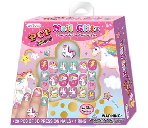 SPARKYS Einhorn-Nagelkunst-Set / Kreativset / 20 Sticker + Ring / ab 5 Jahren