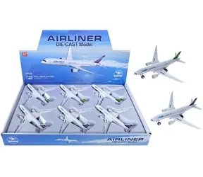 SPARKYS Modellflugzeug Verkehrsflugzeug / Aufziehmechanismus / Maßstab 1:660 / Metall / ab 3 Jahren