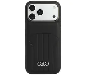 Audi Kunstleder schwarz / MagSafe Hülle / für Apple iPhone 18 Pro Max / 17 Pro Max / Kunstleder