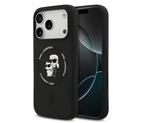 Karl Lagerfeld Flüssigsilikon Karl und Choupette MagSafe schwarz / Rückseite / Apple iPhone 18 Pro Max
