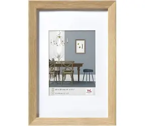 Walther Fiorito EF030E Bilderrahmen, helle Eiche, 20 x 30 cm, Holz, mit Passepartout