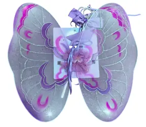 SPARKYS Feenkostüm / Accessoire-Set / Flügel, Zauberstab und Haarband / Lila