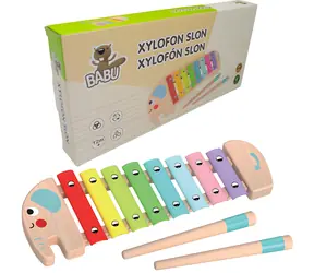 SPARKYS BABU Elefanten-Xylophon / Holz / 2 Schlägel / 12,8 × 3 × 28 cm