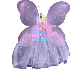 SPARKYS Kinder-Feenkostüm rosa / Flügel und Tutu-Rock / Tüll