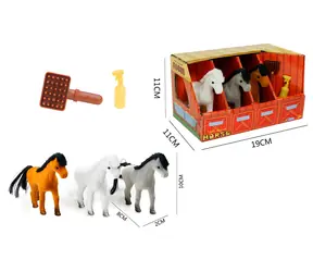 SPARKYS Set Drei Ponys im Stall mit Zubehör / 6-teilig / Kunststoff