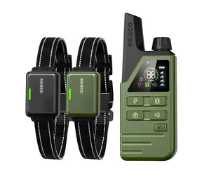 Rojeco DOG800 grün / Elektronisches Halsband / 2 Halsbänder / Reichweite 300 m / IPX7