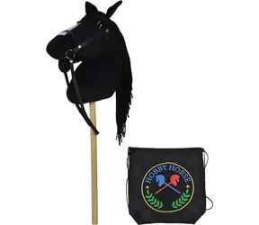 SPARKYS Steckenpferd schwarz / 73 cm / mit Pferdegeräuschen / mit Rucksack / ab 3 Jahren