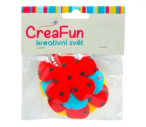 SPARKYS Textilblumen mit Punkten / Kreativset / 5-teilig / 5,5 cm / ab 3 Jahren