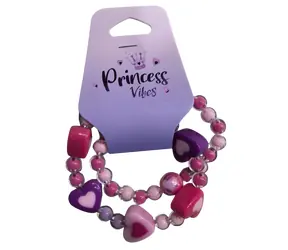 SPARKYS Armband PINK Herzen / 2 Stück / Perlen, rosa, lila