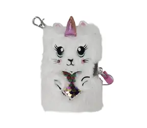 SPARKYS Mini-Plüschnotizbuch A7 Einhorn / Notizbuch / Plüscheinband / 9 x 12 cm