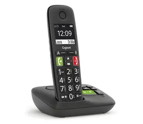 Gigaset E290A schwarz / Schnurloses Telefon / mit Anrufbeantworter / geeignet für Senioren / Telefonbuch für 150 Kontakte