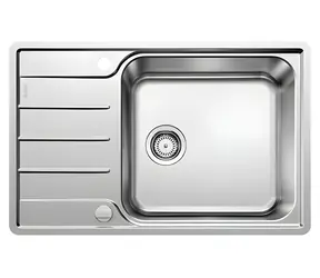 Blanco Lemis XL 6S-IF Kompaktspüle aus gebürstetem Edelstahl / 78 x 50 cm / mit Ablaufgarnitur / Tiefe 205 mm