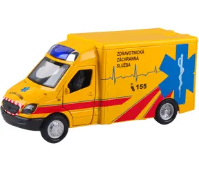 SPARKYS Rettungswagen-Modell Krankenwagen ZZZ Mercedes-Benz / 1:36 / Metall / Sound- und Lichteffekte / ab 3 Jahren