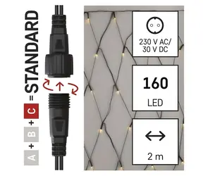 Emos D1DW01 CONNECT / LED-Lichtnetzwerk / 160 LEDs / 1,5 x 2 m / IP44 / warmweiß