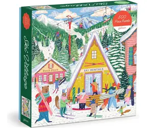 Galison Quadratisches Puzzle Skigebiet / 500 Teile / 50,8 × 50,8 cm