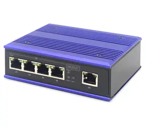 Digitus Industrial / Switch / 5x Gigabit / Unmanaged / DIN-Schiene / RJ45 Uplink