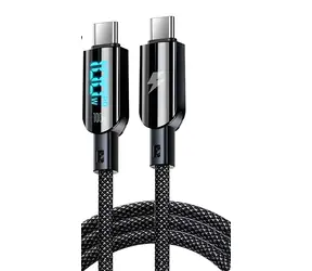 Vakoss TC-U560 schwarz / USB-C-Kabel / LED-Anzeige / 100 W / 1,5 m
