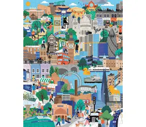 Ridley's Games Rundes Puzzle London Calls: Leben in der Stadt / 1000 Teile / Durchmesser 68 cm