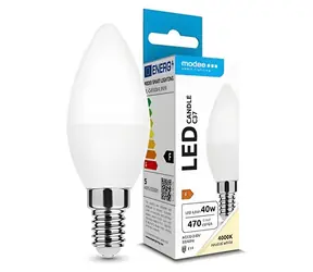 Modee LED-Kerzenlampe E14 4,9 W / Ersatz für 40 W / Kaltweiß 4000 K / 470 lm